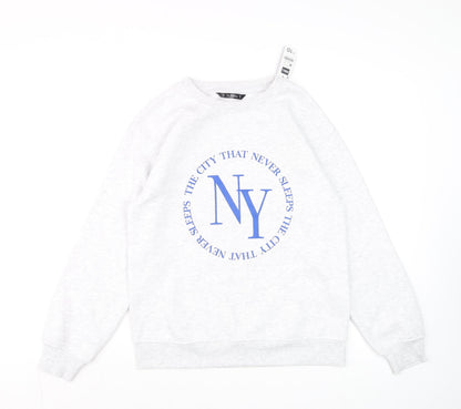 Dunnes Unisex Grey NY Graphic Sweatshirt XS Regular Fit