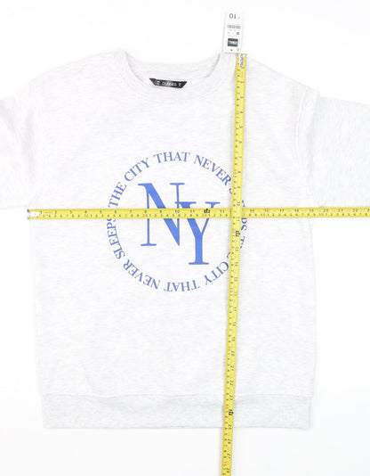 Dunnes Unisex Grey NY Graphic Sweatshirt XS Regular Fit