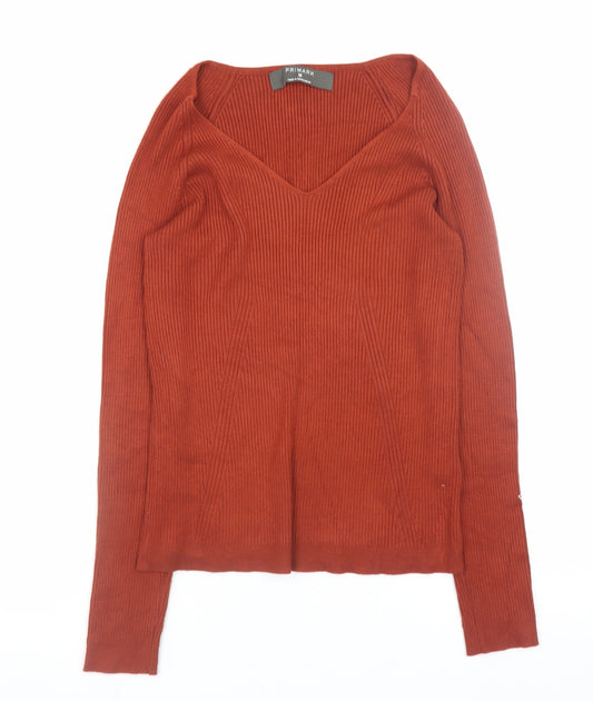 Womens UK Size M Primark Brown Pullover Jumper