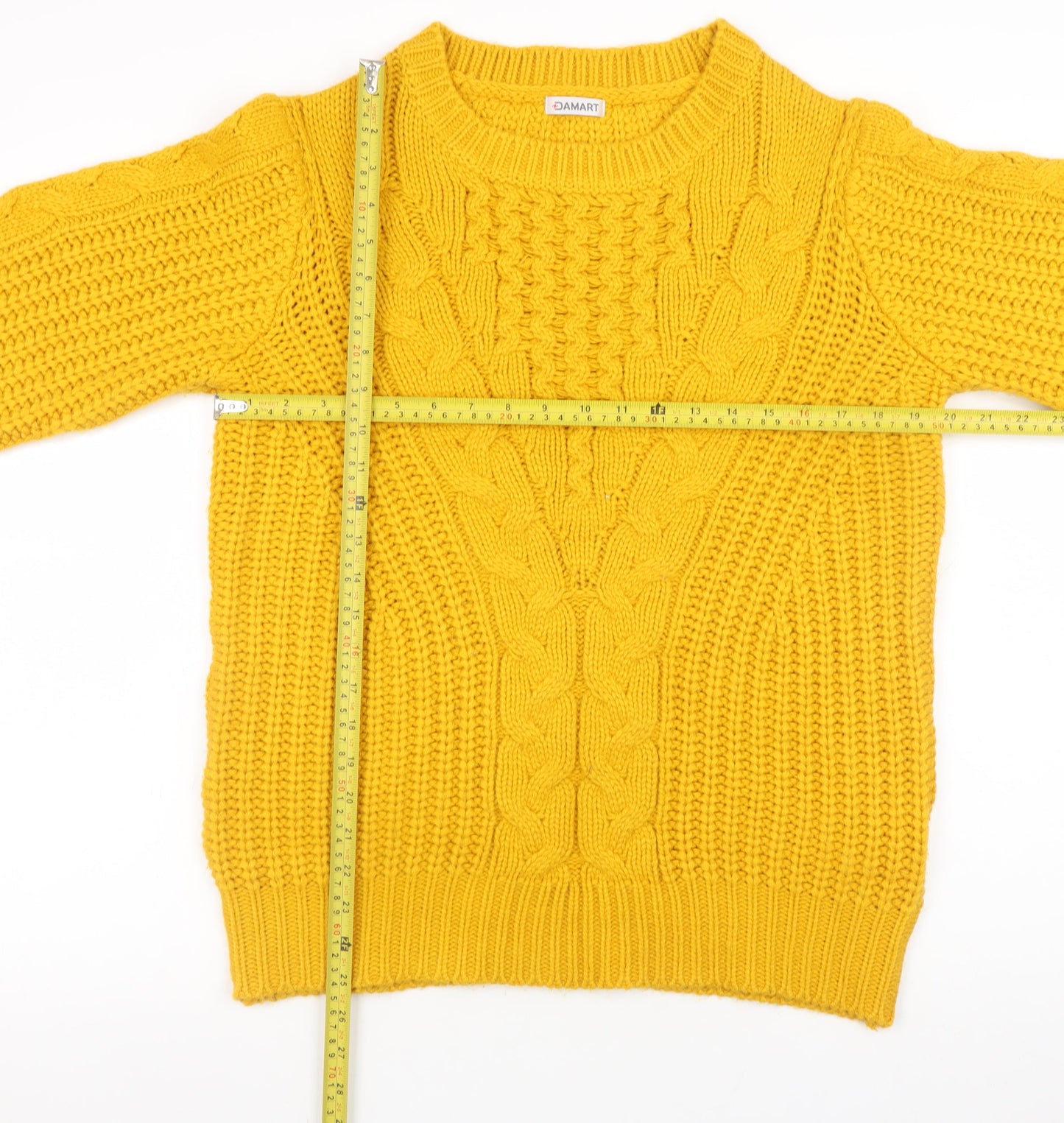 Womens UK Size M Damart Yellow Pullover Jumper