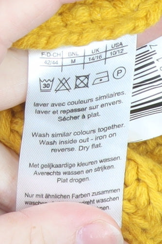 Womens UK Size M Damart Yellow Pullover Jumper