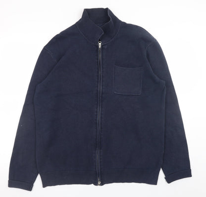 Mens UK Size XL INDICODE Blue Full Zip Jumper