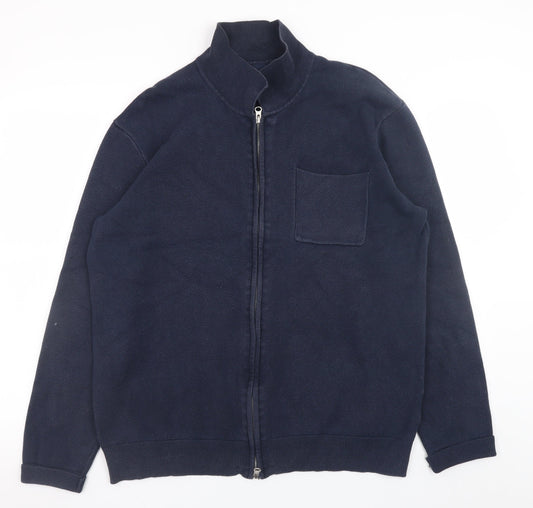 Mens UK Size XL INDICODE Blue Full Zip Jumper