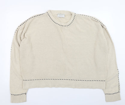 Mens UK Size L Neo Noir Beige Pullover Jumper