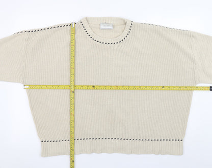 Mens UK Size L Neo Noir Beige Pullover Jumper