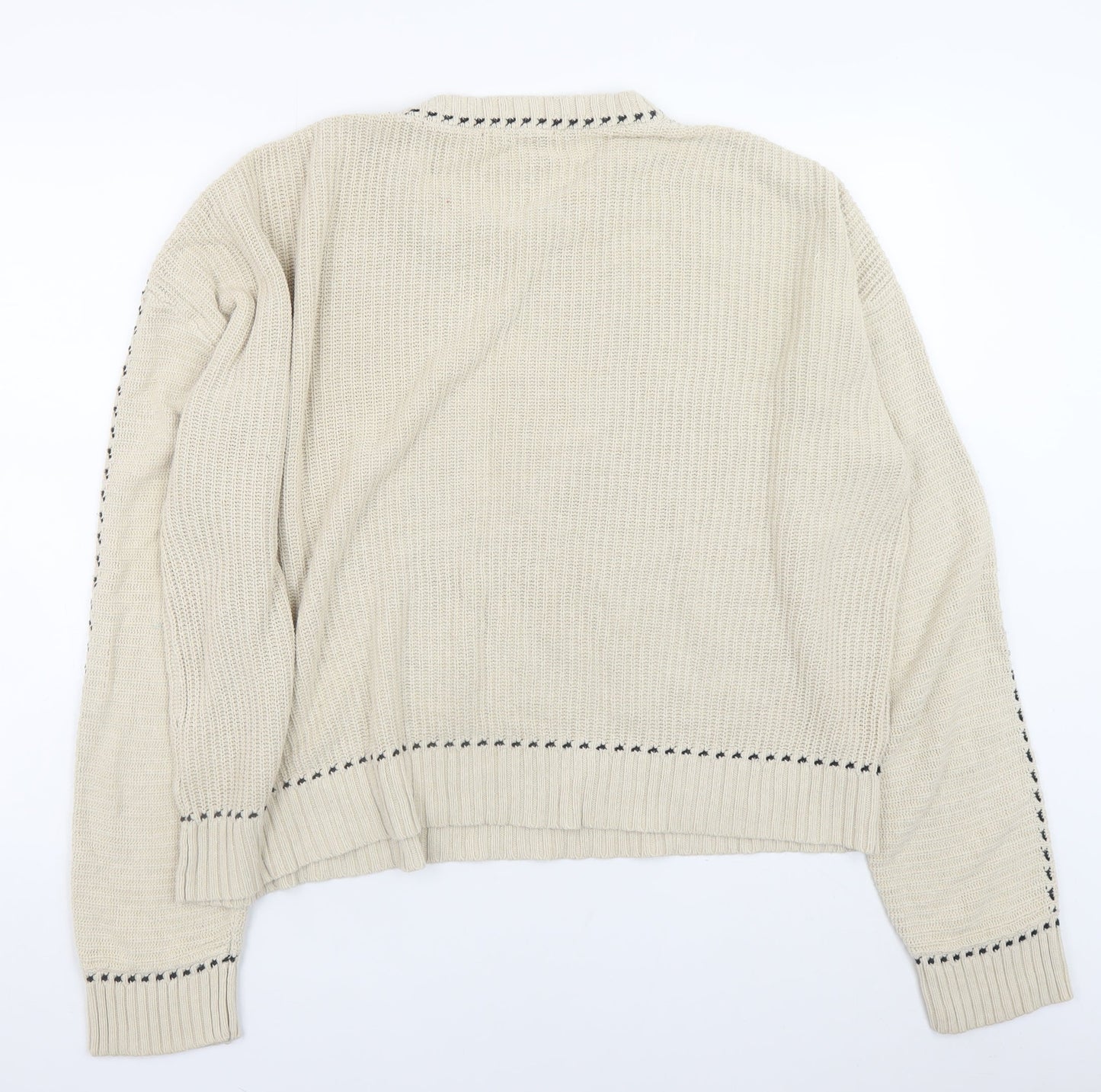 Mens UK Size L Neo Noir Beige Pullover Jumper