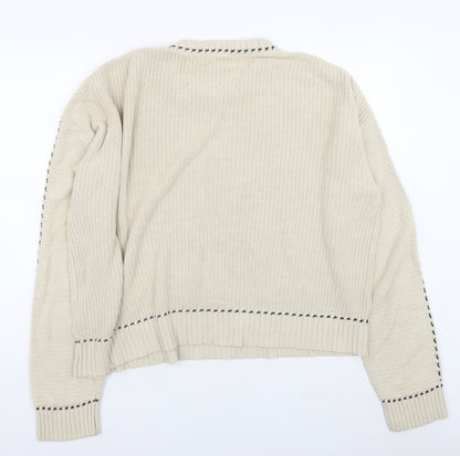 Mens UK Size L Neo Noir Beige Pullover Jumper