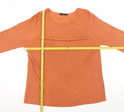 Womens UK Size 12 Mango Orange Pullover Jumper