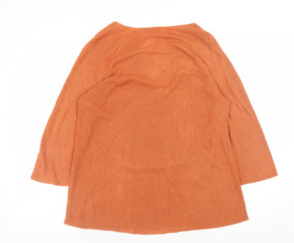 Womens UK Size 12 Mango Orange Pullover Jumper