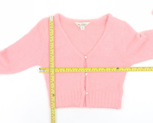 Womens UK Size 2XS Miss Selfridge Pink Cardigan Jumper