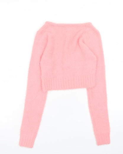Womens UK Size 2XS Miss Selfridge Pink Cardigan Jumper
