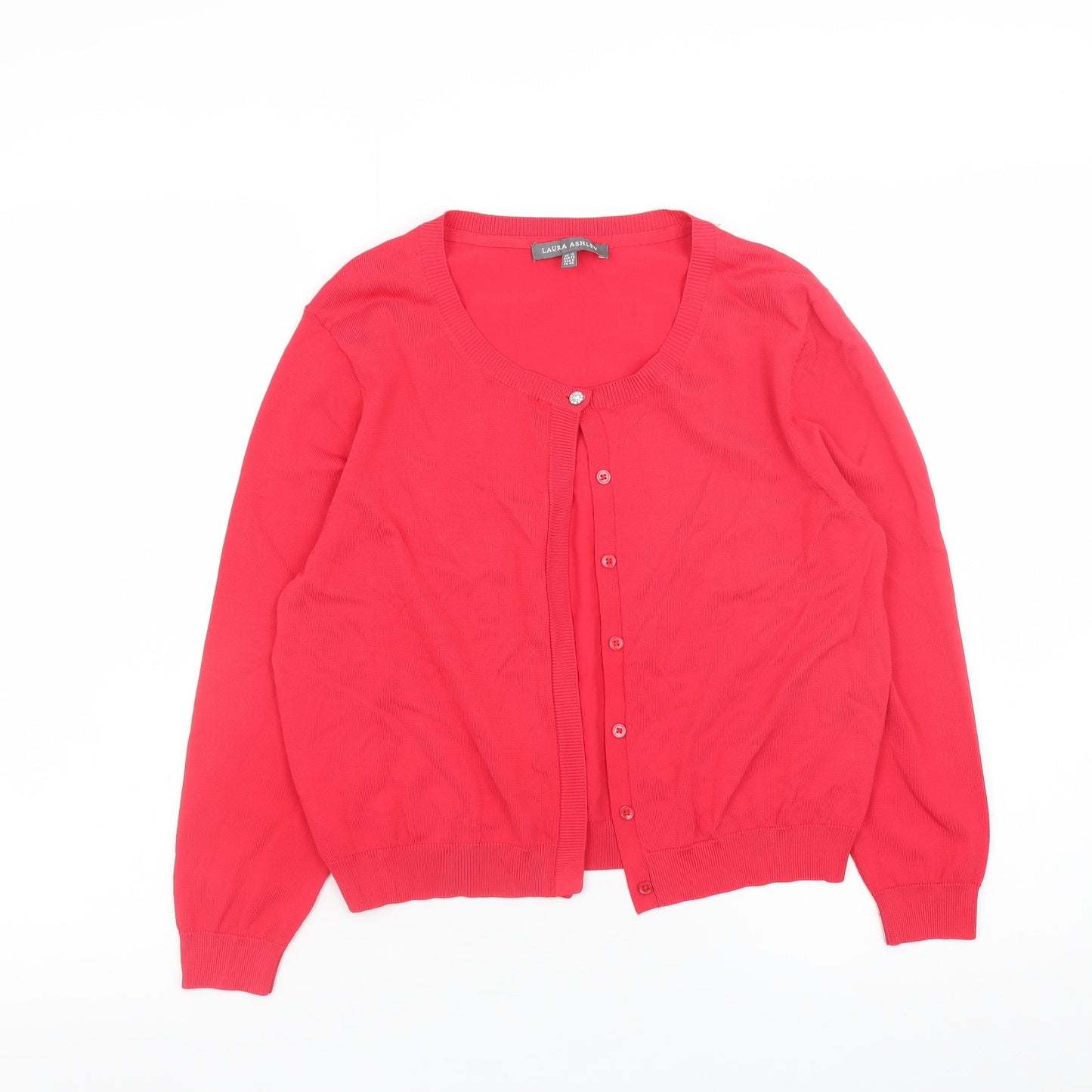 Womens UK Size 12 Laura Ashley Red Cardigan Jumper