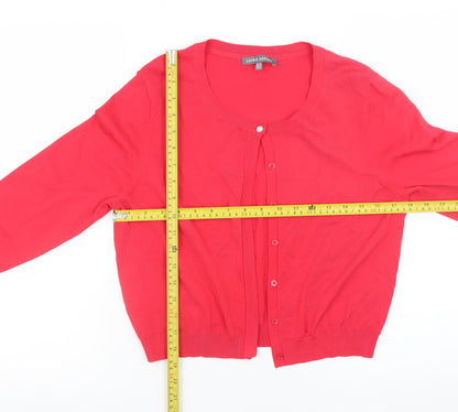 Womens UK Size 12 Laura Ashley Red Cardigan Jumper