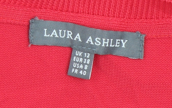 Womens UK Size 12 Laura Ashley Red Cardigan Jumper