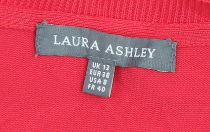 Womens UK Size 12 Laura Ashley Red Cardigan Jumper