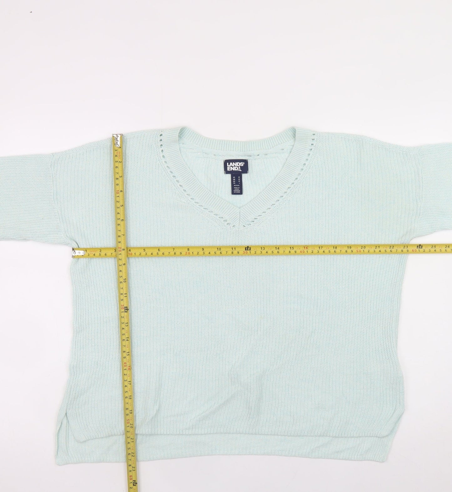 Womens UK Size M Lands' End Blue Pullover Jumper