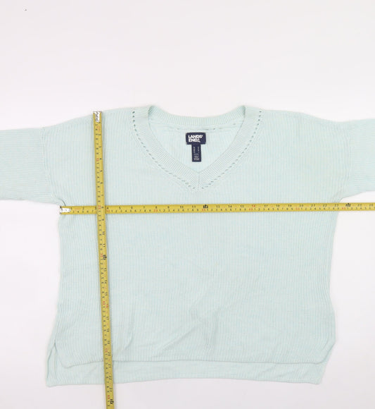 Womens UK Size M Lands' End Blue Pullover Jumper