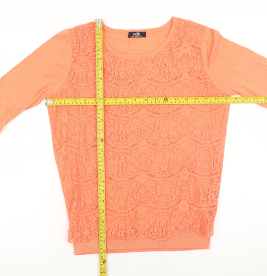 Womens UK Size 10 Wallis Orange Pullover Jumper