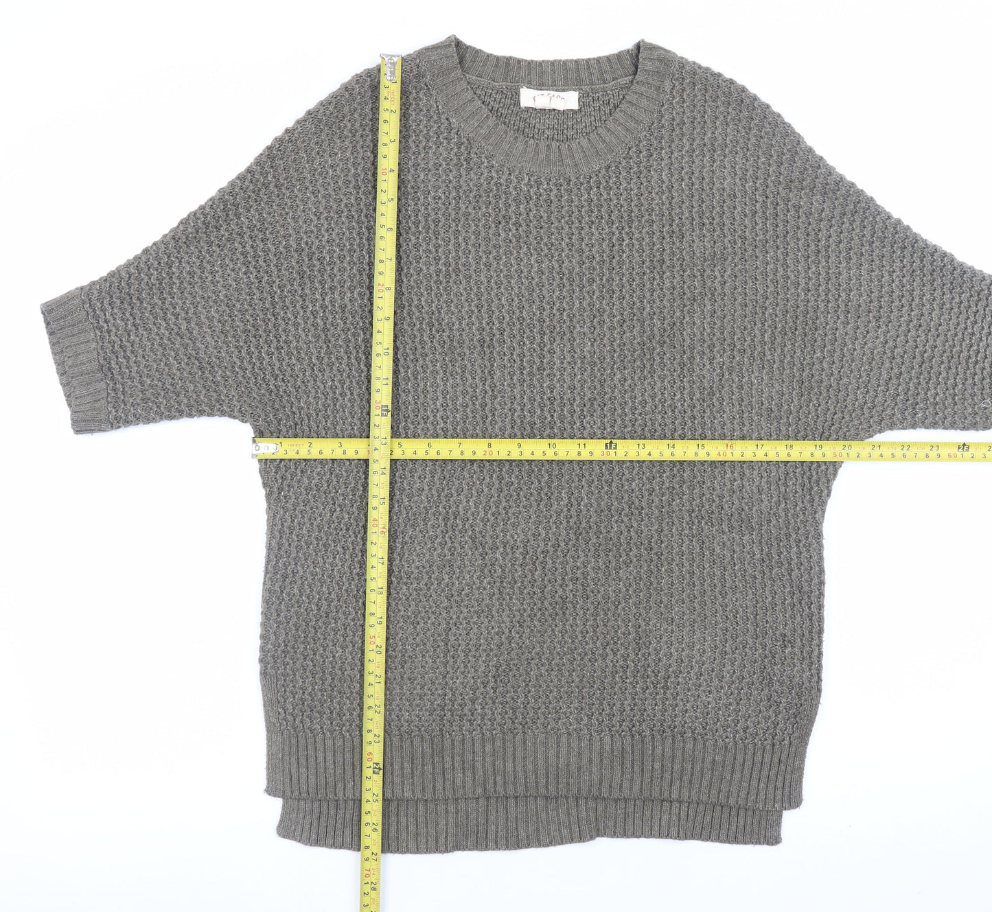 Womens UK Size 10 Fat Face Grey Pullover Jumper