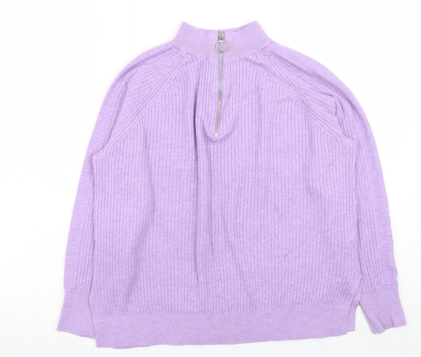 Womens UK Size M Marks and Spencer Purple Half Zip Jumper