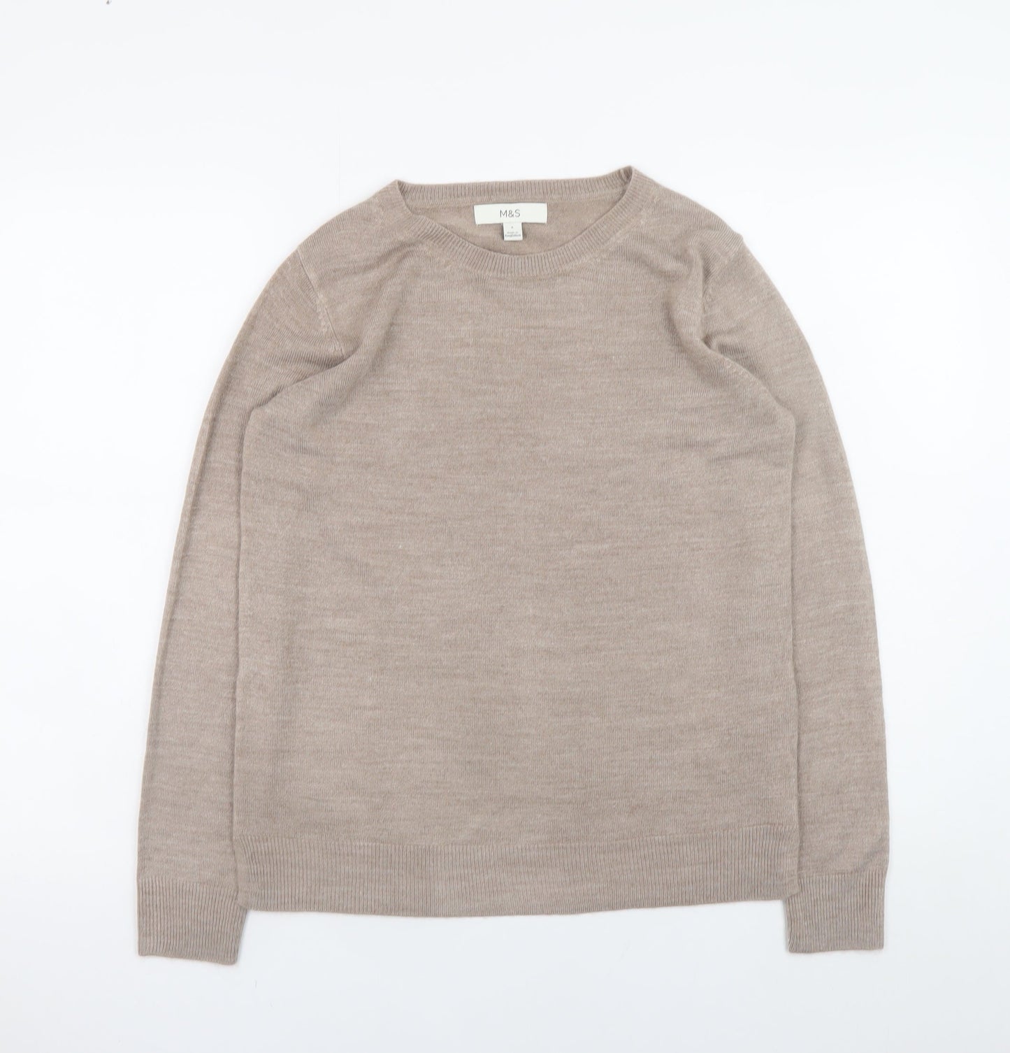 Womens UK Size 6 Marks and Spencer Beige Pullover Jumper