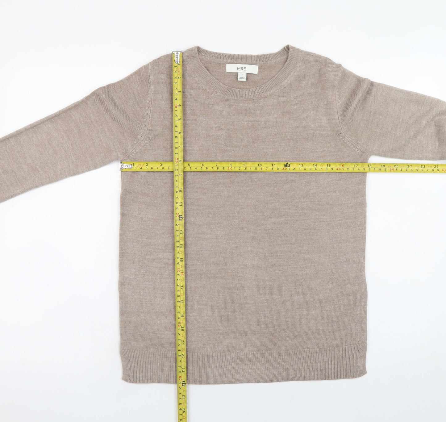 Womens UK Size 6 Marks and Spencer Beige Pullover Jumper