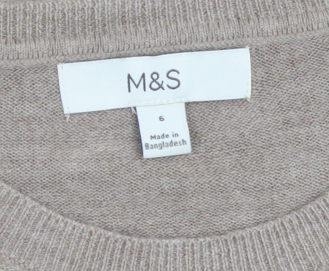 Womens UK Size 6 Marks and Spencer Beige Pullover Jumper