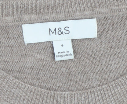 Womens UK Size 6 Marks and Spencer Beige Pullover Jumper