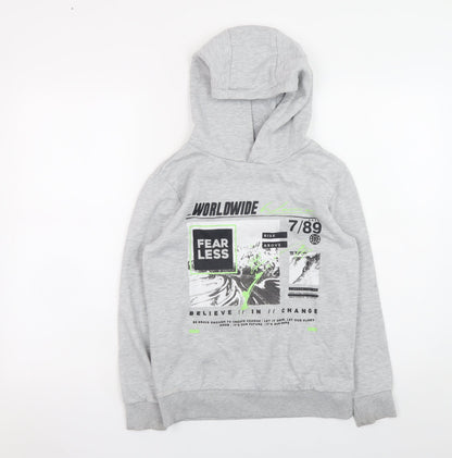 Boys UK Size 10-11 Years Dunnes Stores Grey Pullover Hoodie