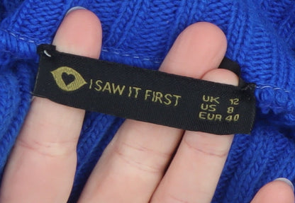 Womens UK Size 12 I SAW IT FIRST Blue Pullover Jumper