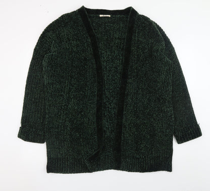 Tu Women Green Chunky-Knit Open Cardigan Size 18