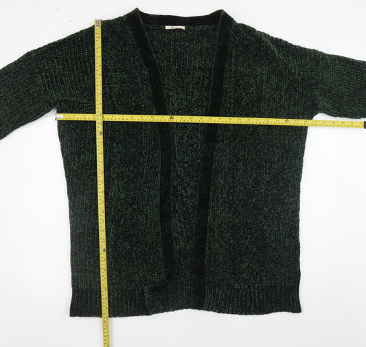 Tu Women Green Chunky-Knit Open Cardigan Size 18