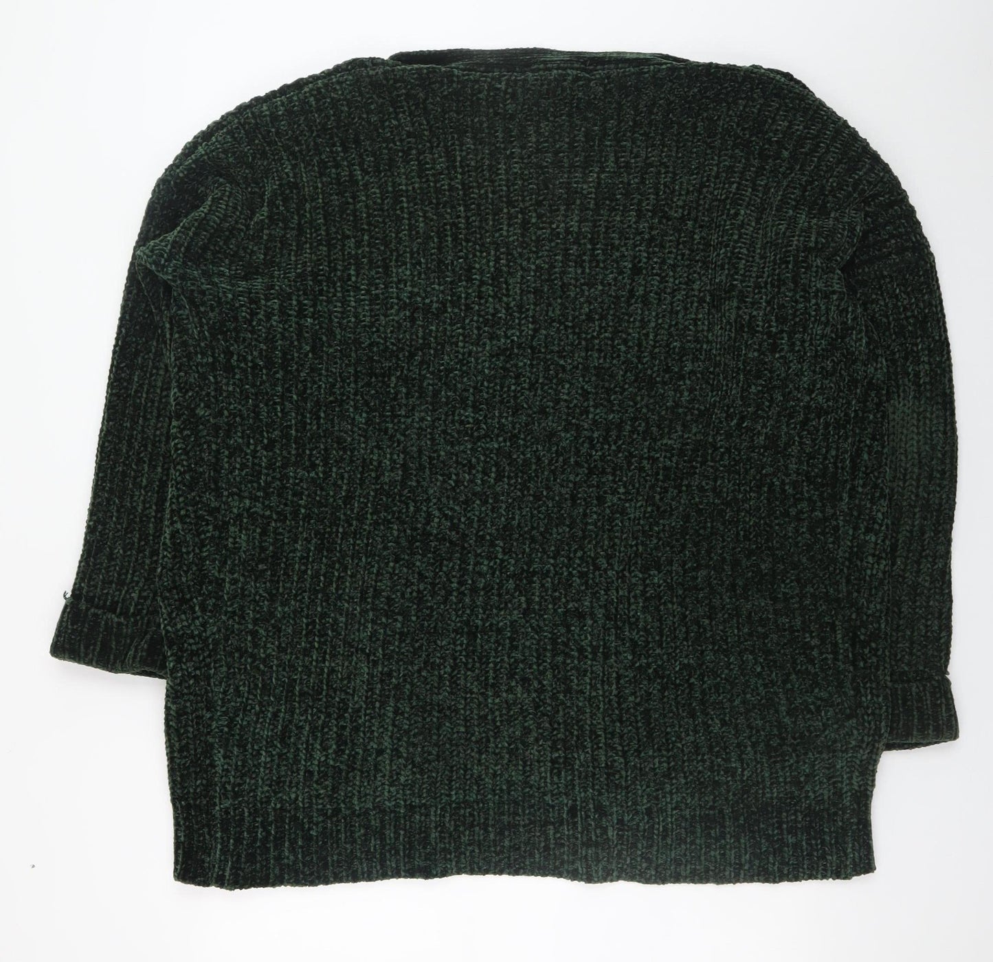 Tu Women Green Chunky-Knit Open Cardigan Size 18