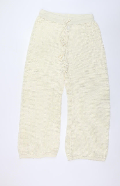 Womens UK Size L Primark Relaxed Fit Casual Travel Ivory Trousers