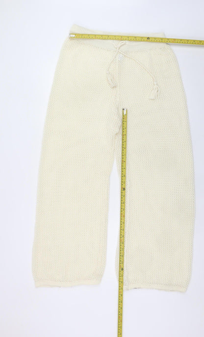 Womens UK Size L Primark Relaxed Fit Casual Travel Ivory Trousers