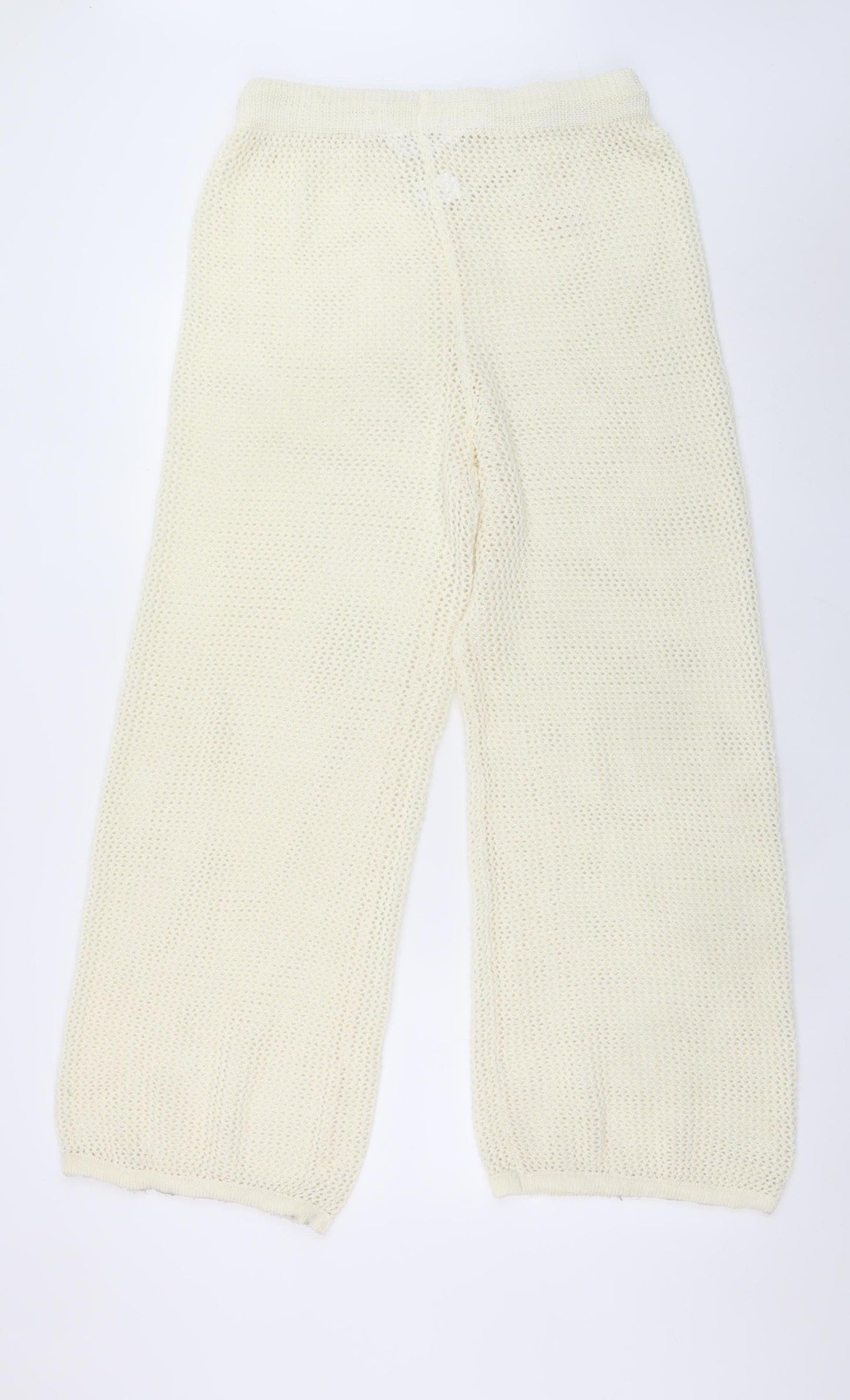 Womens UK Size L Primark Relaxed Fit Casual Travel Ivory Trousers