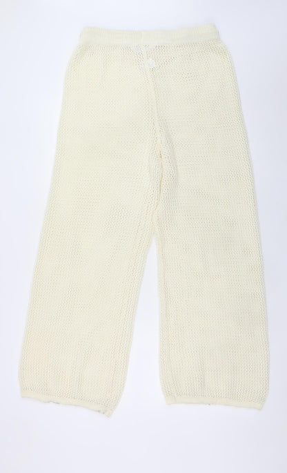 Womens UK Size L Primark Relaxed Fit Casual Travel Ivory Trousers