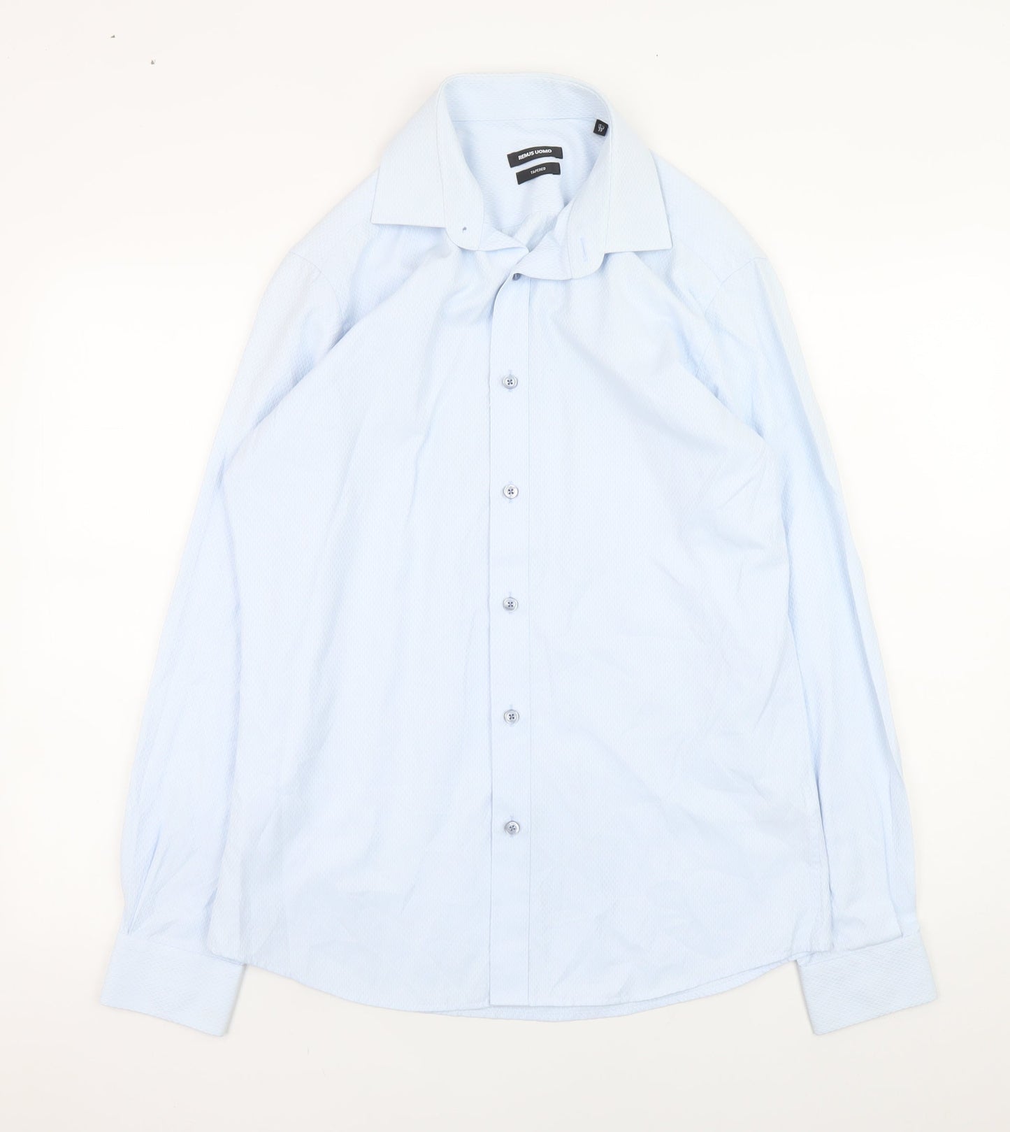 Mens UK Collar Size M Remus Uomo Smart Blue  Dress Shirt