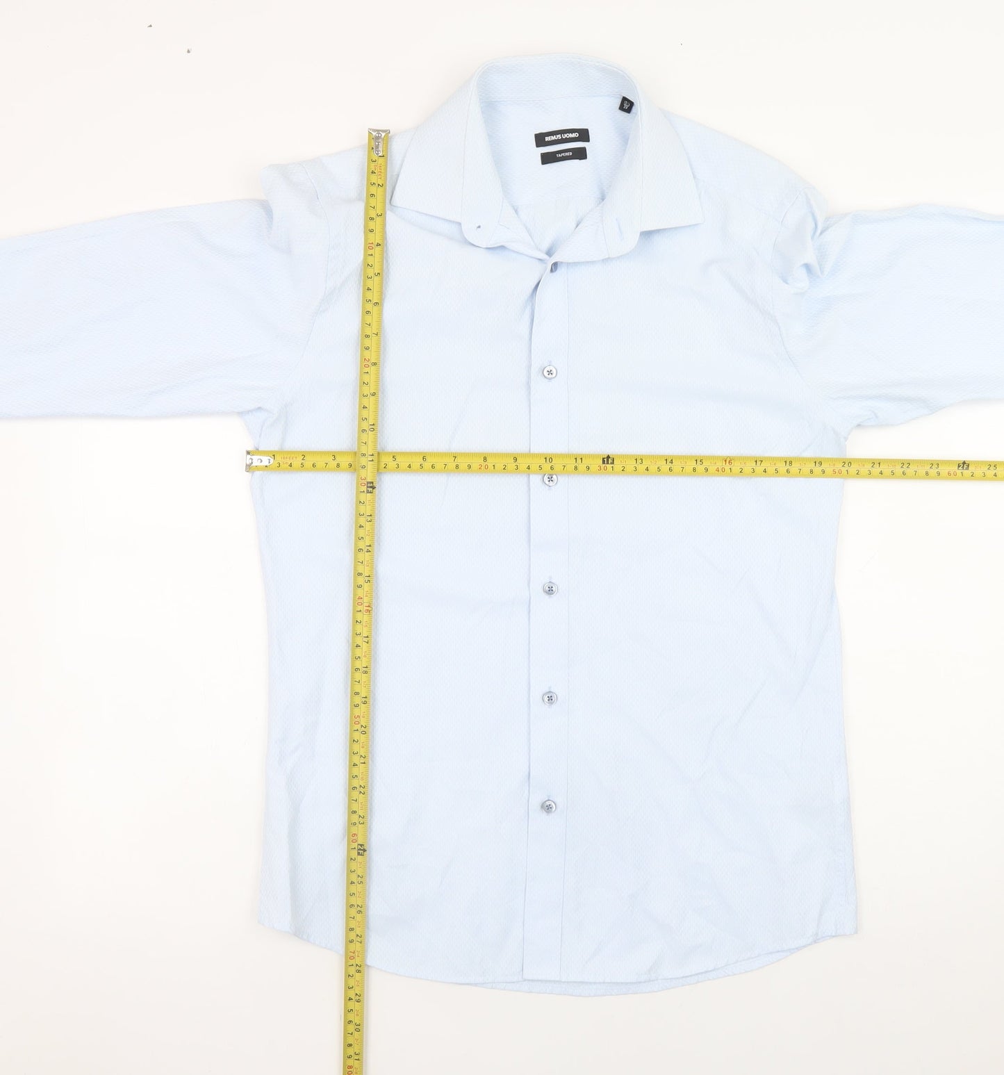 Mens UK Collar Size M Remus Uomo Smart Blue  Dress Shirt