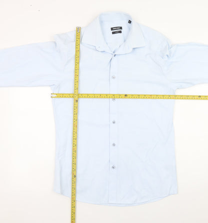 Mens UK Collar Size M Remus Uomo Smart Blue  Dress Shirt