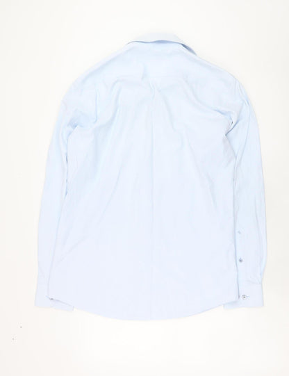 Mens UK Collar Size M Remus Uomo Smart Blue  Dress Shirt
