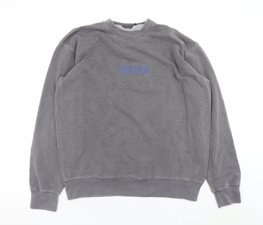 Mens UK Size M PRETTYLITTLETHING Grey Pullover Sweatshirt