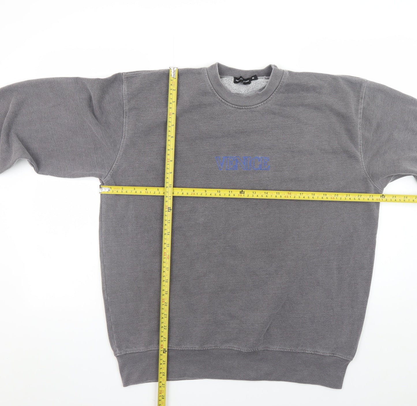 Mens UK Size M PRETTYLITTLETHING Grey Pullover Sweatshirt