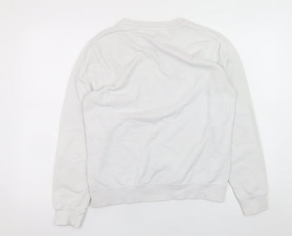 Womens UK Size XS JustHoods White Pullover Sweatshirt