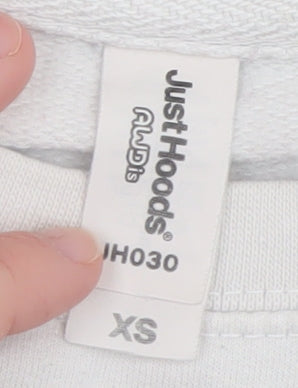 Womens UK Size XS JustHoods White Pullover Sweatshirt