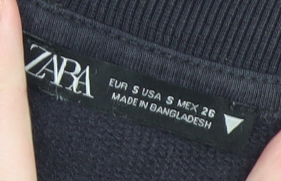 Womens UK Size S Zara Black Pullover Sweatshirt