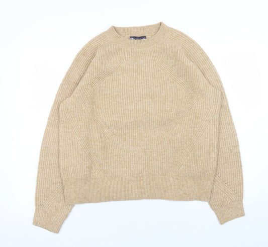 Womens UK Size M Marks and Spencer Beige Pullover Jumper