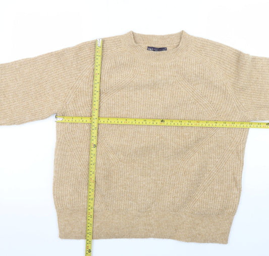 Womens UK Size M Marks and Spencer Beige Pullover Jumper