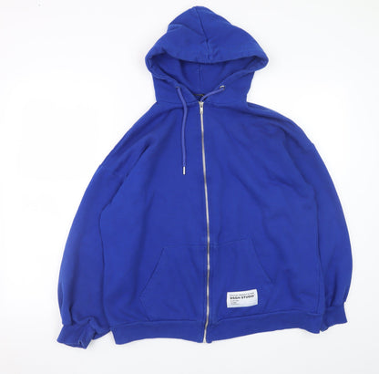 Mens UK Size XS Boohoo Blue Full Zip Hoodie