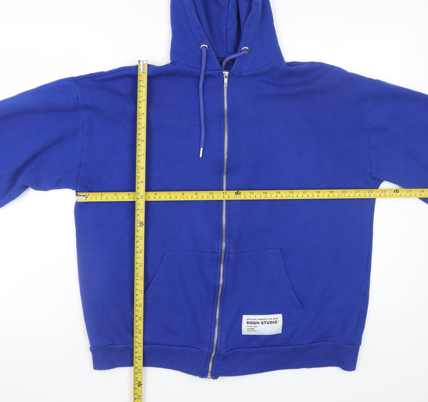 Mens UK Size XS Boohoo Blue Full Zip Hoodie